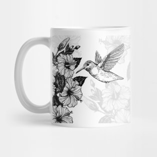 Hibiscus and hummingbird Mug